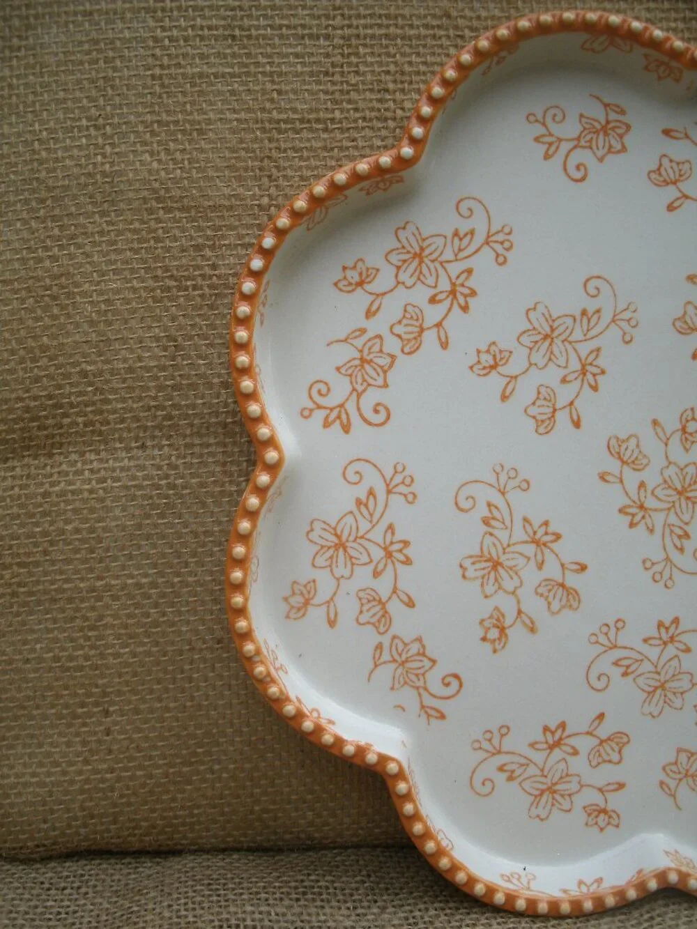 Vintage Temptations by Tara Floral Lace Stoneware Tart Dish
